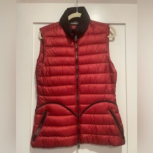 New burberry red size medium vest with hood.